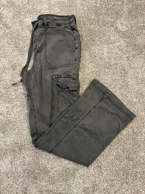 American Eagle Outfitters Women's Charcoal Boot Cut Cargo Pants